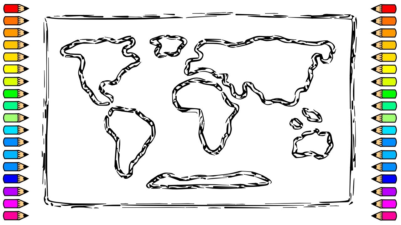 Cómo Dibujar Un Mapa Del Mundo Dibujamos Mapa Del Mundo Paso A Paso Dibujos Para Niños 0586