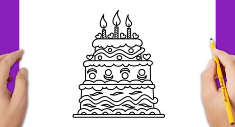 How to draw a birthday cake