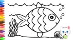 Wie zeichnet man Fisch | Zeichnen und Ausmalen für Kinder
