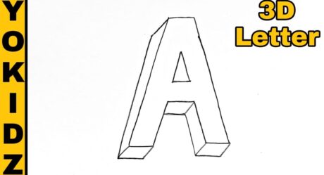 3d letter A | How to draw 3D drawing of letter A