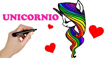 Aprende a dibujar un UNICORNIO Cabello arcoiris estilo Kawaii