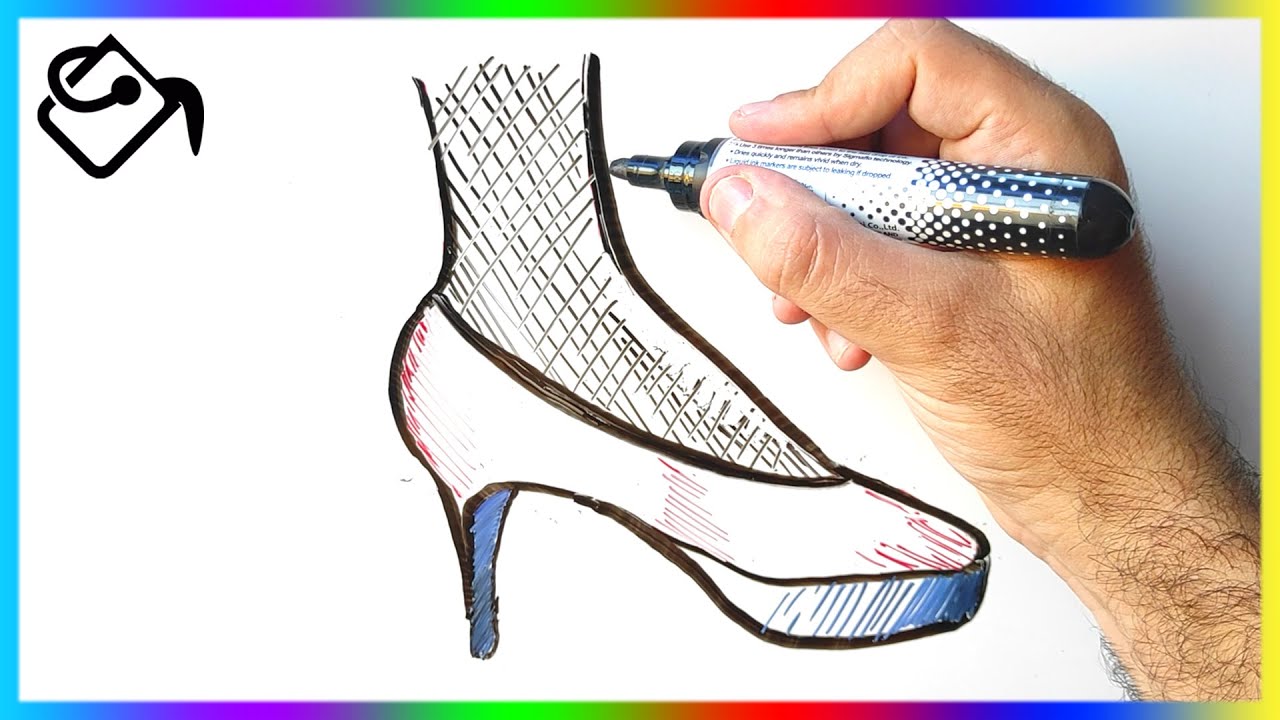 Comment dessiner des TALONS FACILE, Dessin chaussure FEMME