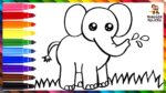 Cómo Dibujar Un Elefante  Dibuja y Colorea Un Lindo Elefante Arcoiris  Dibujos Para Niños