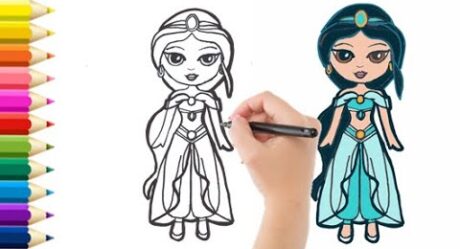 How to draw Princess Jasmine / How to draw Princess Jasmine #Disney