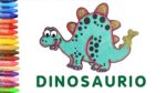 Cómo Dibujar y Colorear Dinosaurio| Aprender Animales | Aprender Colores | Aprender Español y Inglés