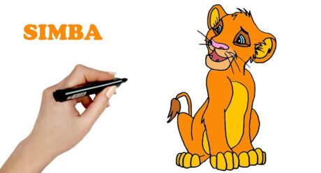 Cómo dibujar a SIMBA de El Rey León paso a paso How to draw Simba from The Lion King