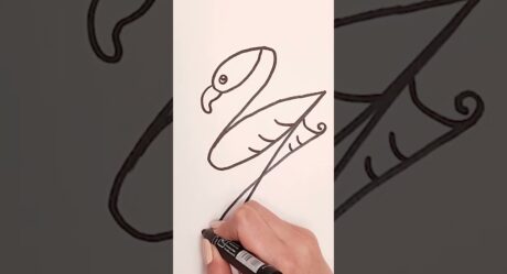 Cómo dibujar flamenco con la letra "Y" paso a paso #Shorts