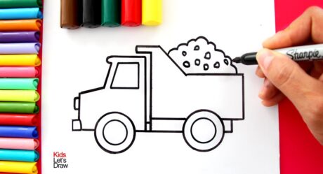 How to draw a DUMPER TRUCK Easy | How to draw a Dump Truck