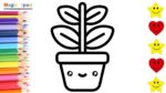 Como dibujar una PLANTA KAWAII | dibujos para niños  How to draw a    CUTE PLANT | drawings kids