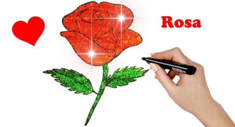 Como dibujar una Rosa Brillo paso a paso How to draw a Glitter Rose
