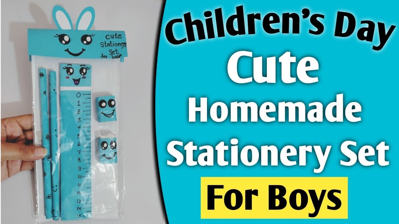 DIY Cute Stationery Set For Boys/ How to make Cute Stationery set For Children's day /Stationery set