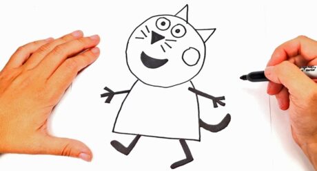 Dibujos Para Niños | Cómo dibujar a Gato de Peppa Pig