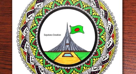 Drawing a National Martyrs step by step, Mandala art for Beginners