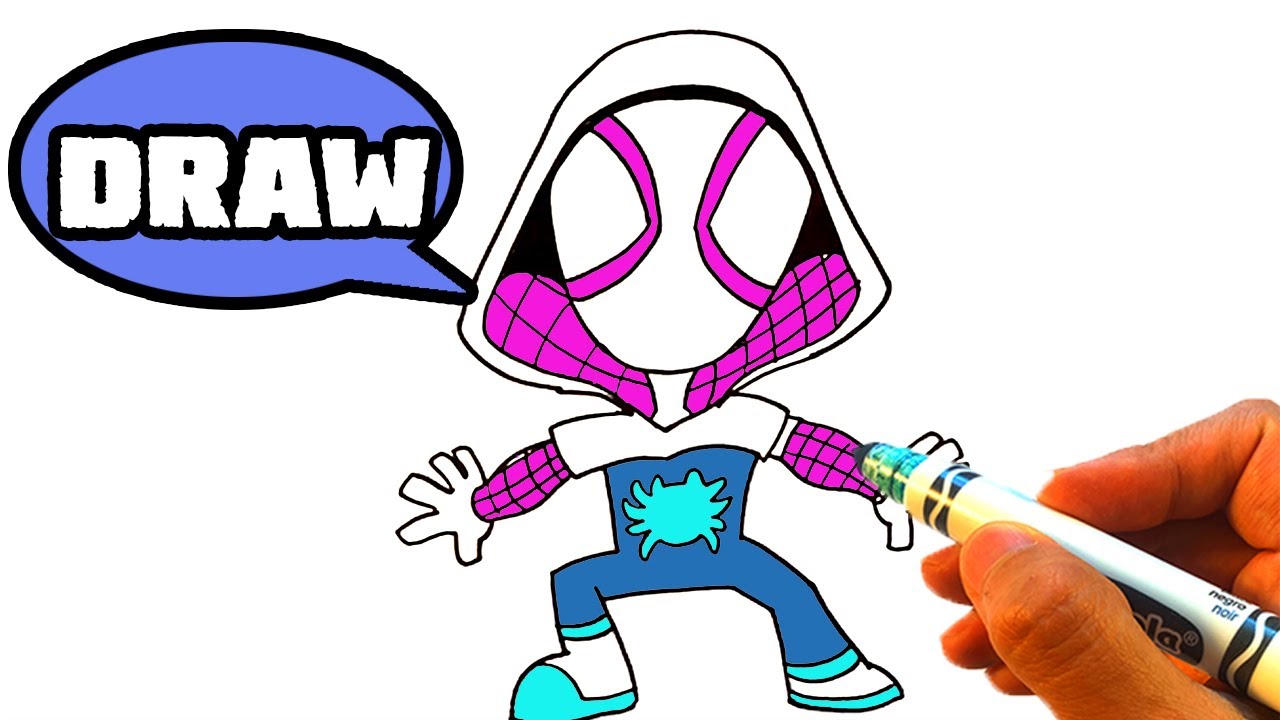 EASY How to Draw GHOST SPIDER | SPIDEY and His Amazing Friends