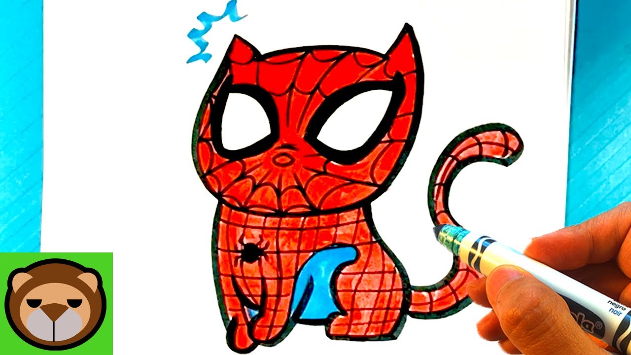 EASY How to Draw SPIDERMAN CAT