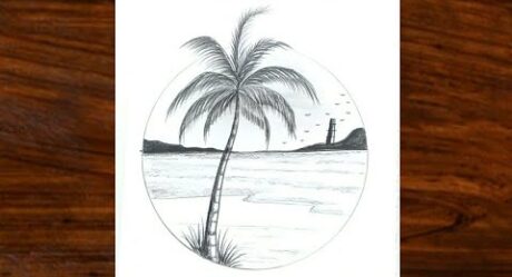 Easy Scenery de Charcoal Pencil | Cómo dibujar hermosos paisajes con lápiz de carbón