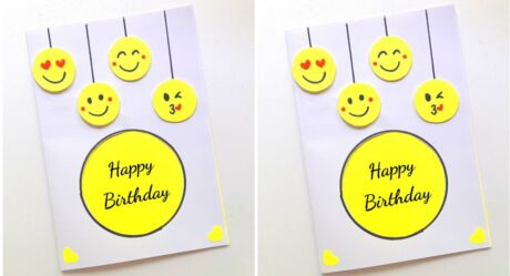 Emoji Style Birthday greeting card • birthday card for bestfriend • emoji birthday card at home