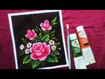 HOW TO DRAW ACRYLIC COLOUR ROSE PAINTING | EASY ROSE PAINTING STEP BY STEP | BHUDEV ART ACADEMY