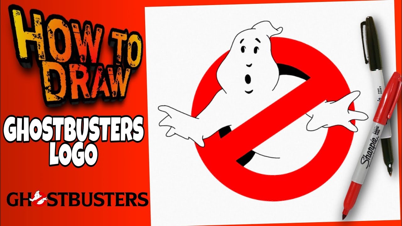 HOW TO DRAW GHOSTBUSTERS LOGO EASY como dibujar el logo de los