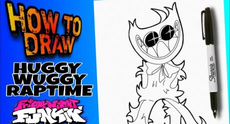 COMMENT DESSINER HUGGY WUGGY RAPTIME de FRIDAY NIGHT FUNKIN’ | como dibujar a huggy wuggy raptime fnf