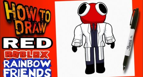 COMMENT DESSINER LE ROUGE de ROBLOX RAINBOW FRIENDS | como dibujar a red / rojo de roblox amis arc-en-ciel