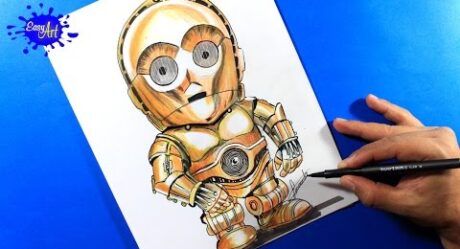 HOW TO DRAW STAR WARS / How to draw C-3PO Star Wars/ Como dibujar C-3PO Star Wars