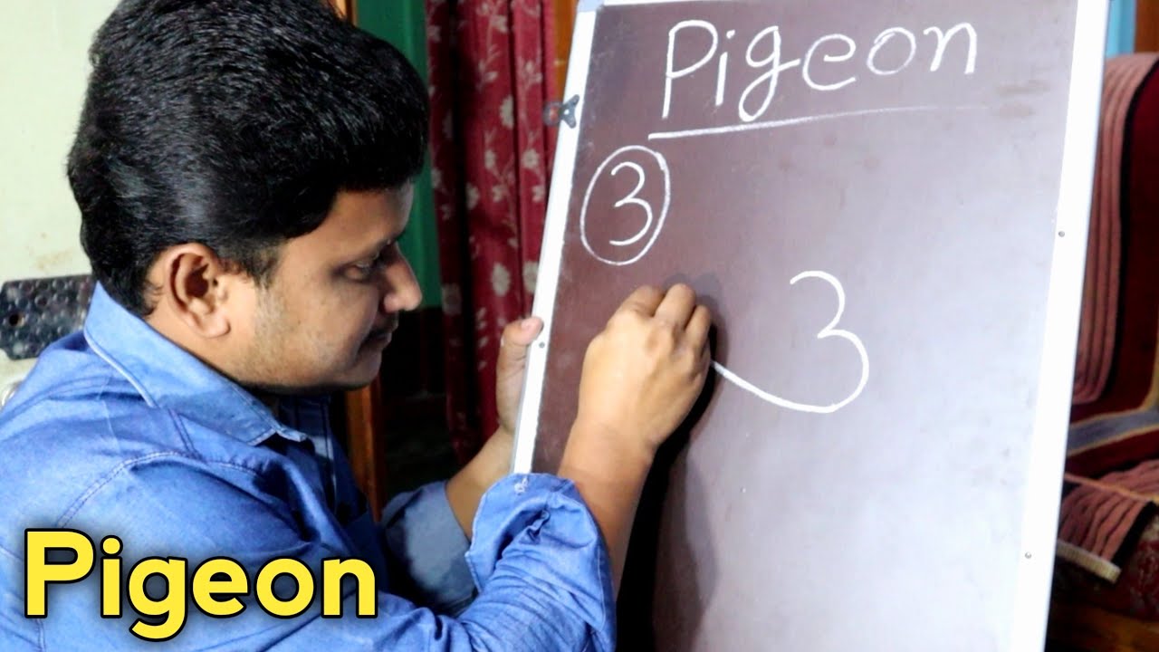 How To Draw A Beautiful Pigeon From Number 3 | Pigeon Drawing Easy Step By Step | Bird Drawing