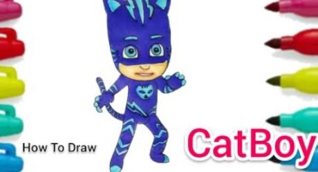 Como Dibujar Un Catboy / Catboy de PjMasks paso a paso | Caricaturas dibujos lindos