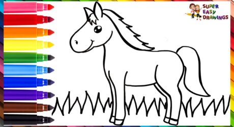 Cómo dibujar un caballo Dibujar y colorear un lindo caballo arcoíris Dibujos para niños