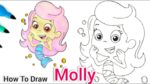 How To Draw A Molly From Bubble Guppies Step By Step | Cartooning cute drawings