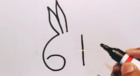 How To Draw A Rabbit Easy Step By Step for Beginners || How To Draw A Rabbit From Number 61