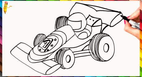 How To Draw A Race Car Step By Step Racing Car Drawing Easy