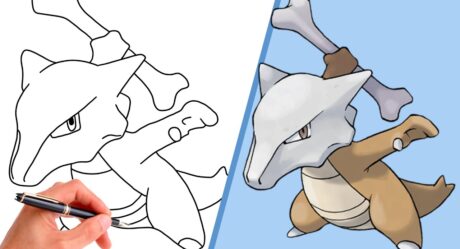 Comment dessiner MAROWAK POKÉMON #105 // GENERATION 1 // Pas à pas