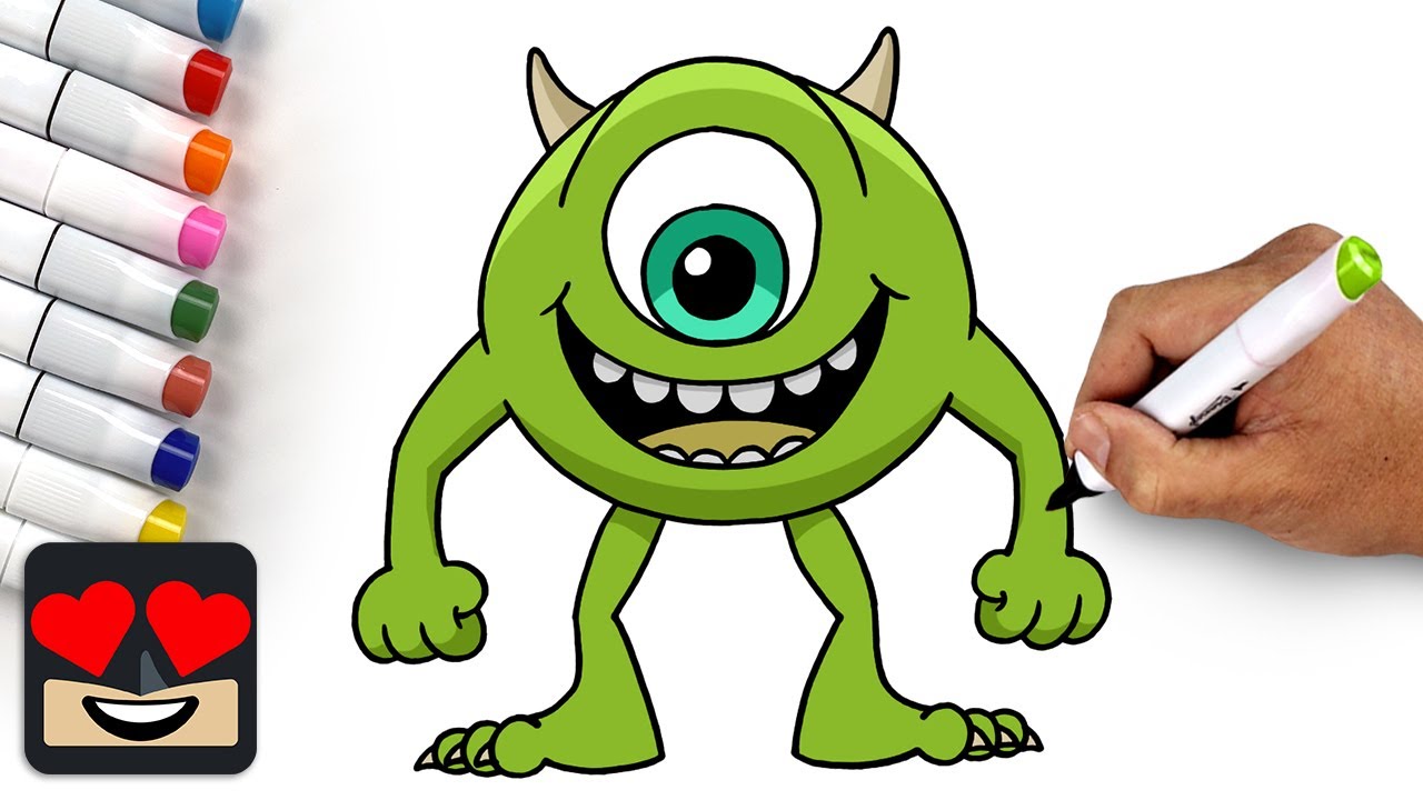 How To Draw Mike Wazowski Monsters Inc.