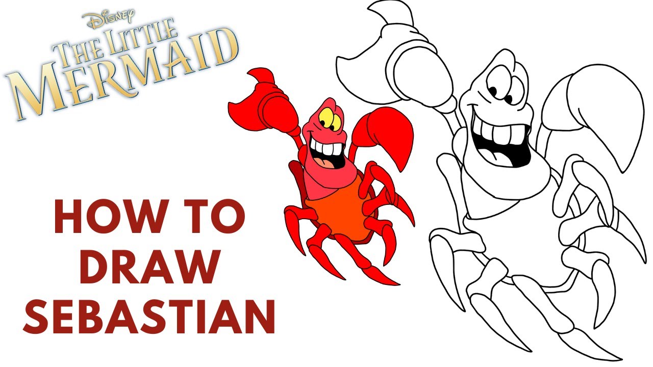 How To Draw Sebastian The little mermaid StepByStep