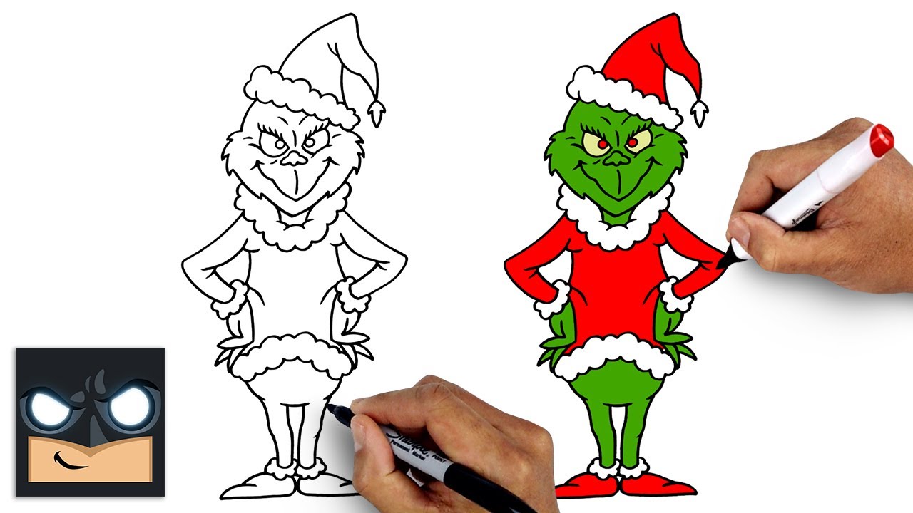 How To Draw The Grinch Christmas Tutorial
