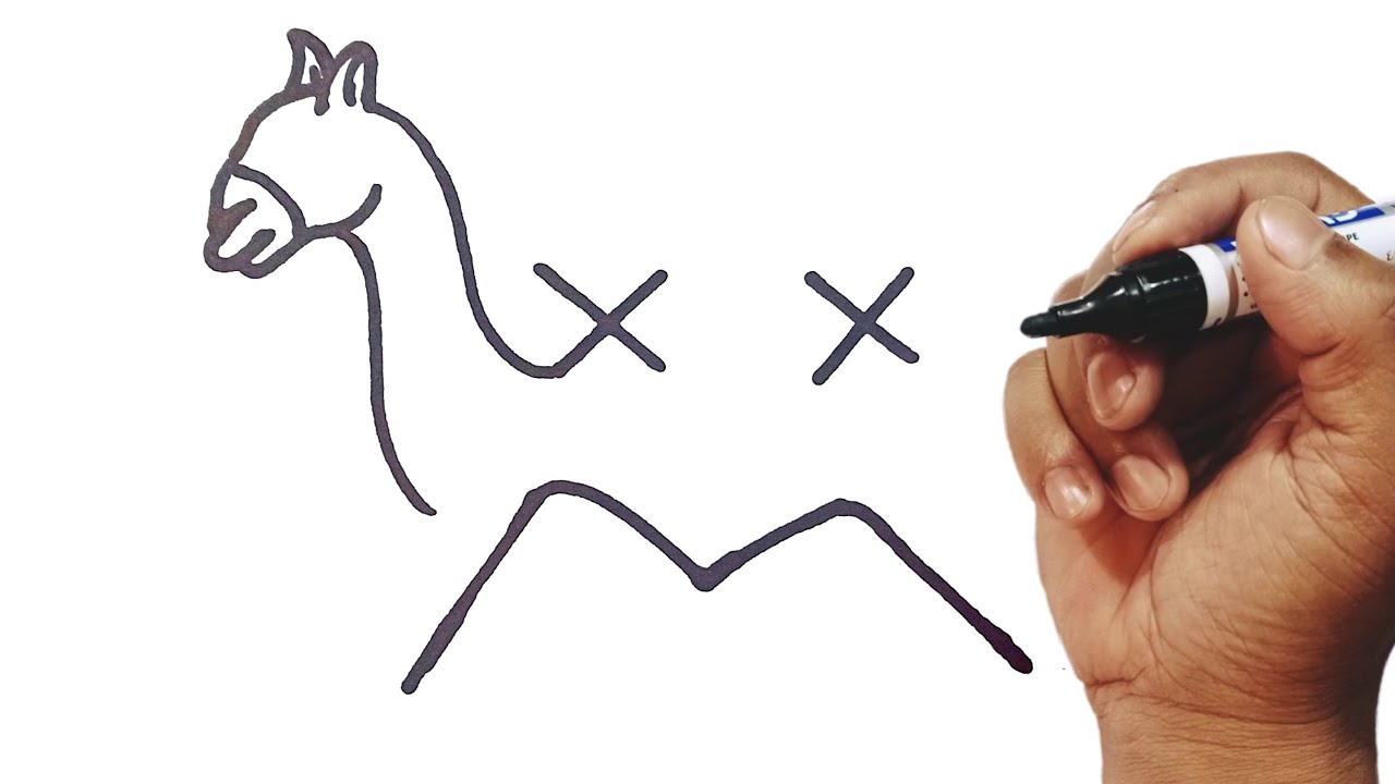 how-to-turn-letters-into-camel-drawing-easy-how-to-draw-a-camel-easy-way-camel-drawing-simple