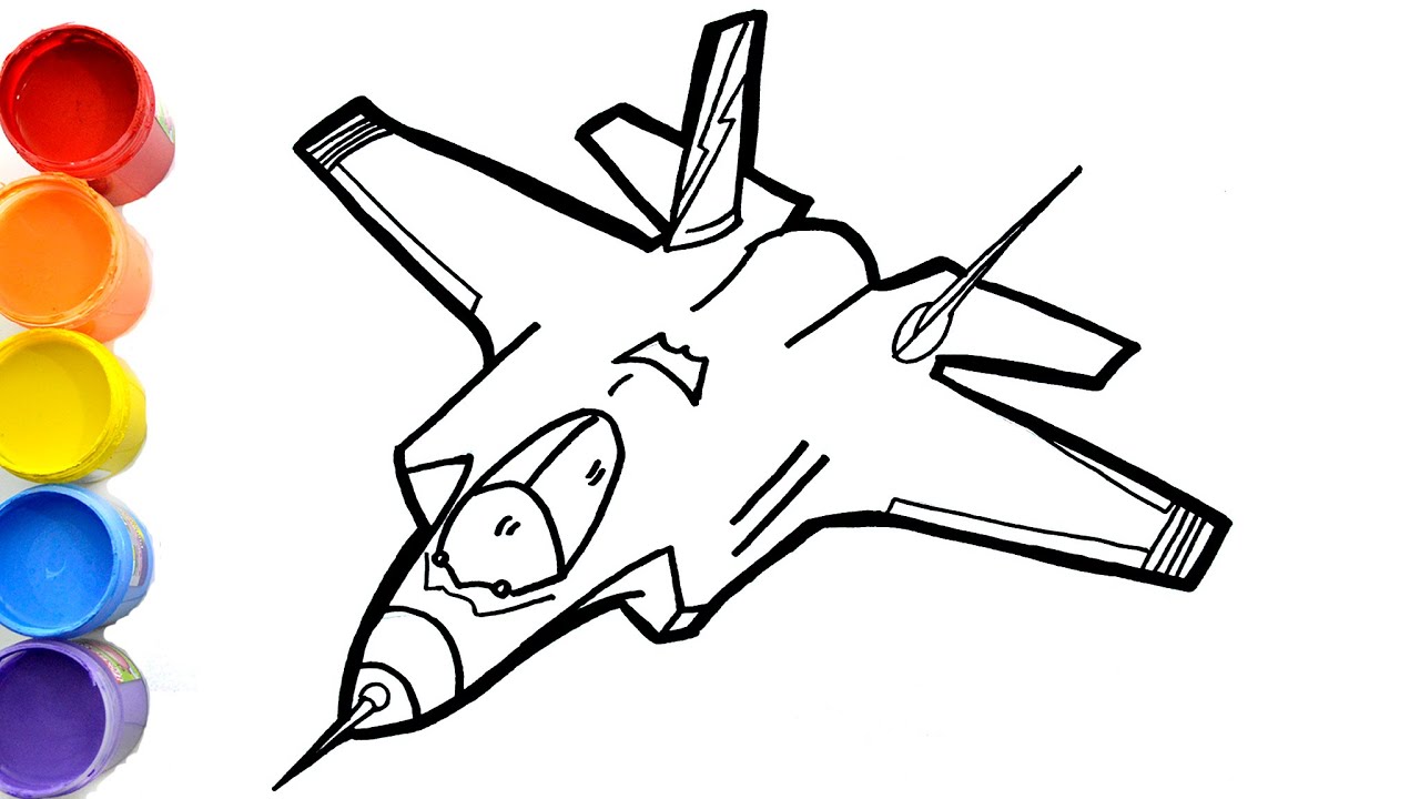 🛑🛑 How to DRAW F-35 Lightning step by step | Dibuja y colorea la Nave más costosa del mundo F-35