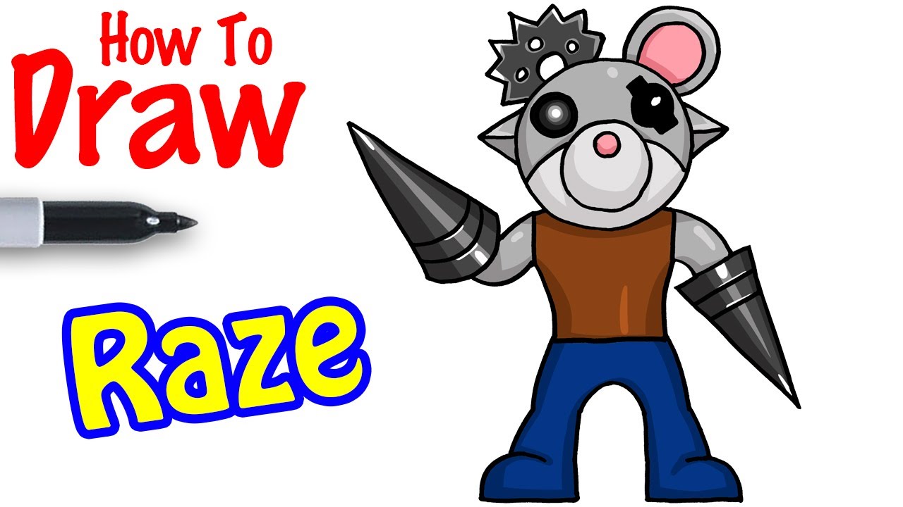How to Draw Bot Raze | Roblox Piggy