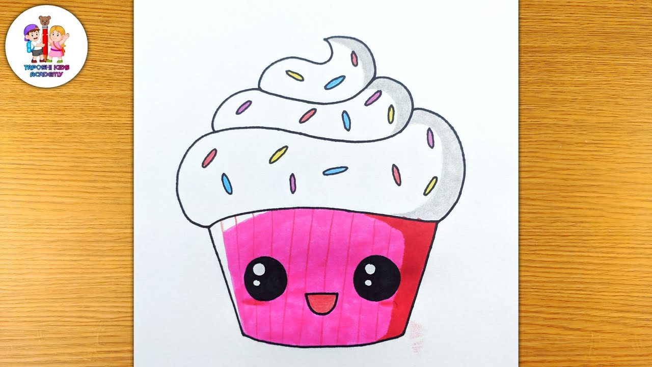 How to Draw + Color a Cupcake Easy