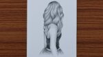 How to Draw Easy Girl with Beautiful Hair - step by step