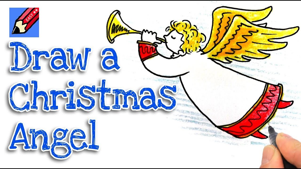 How to Draw a Christmas Angel Real Easy