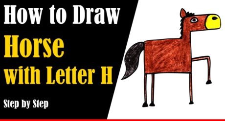 Cómo Dibujar un Caballo a partir de la Letra H Paso a Paso – muy fácil