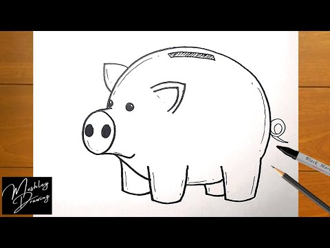 How to Draw a Piggy Bank Easy Step by Step