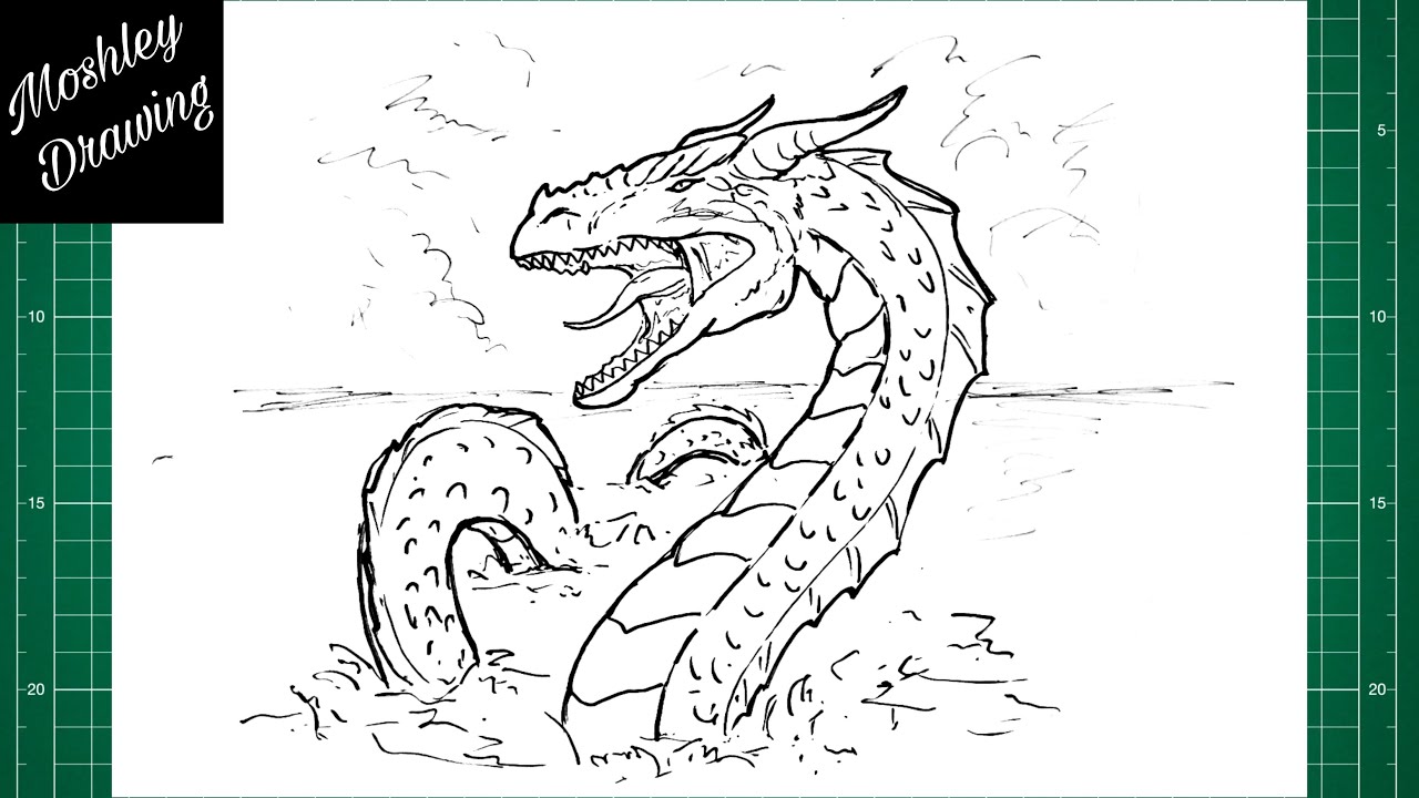 How to Draw a Sea Serpent Step by Step