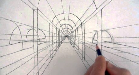 How to Draw a Victorian Railway Station in One-Point Perspective