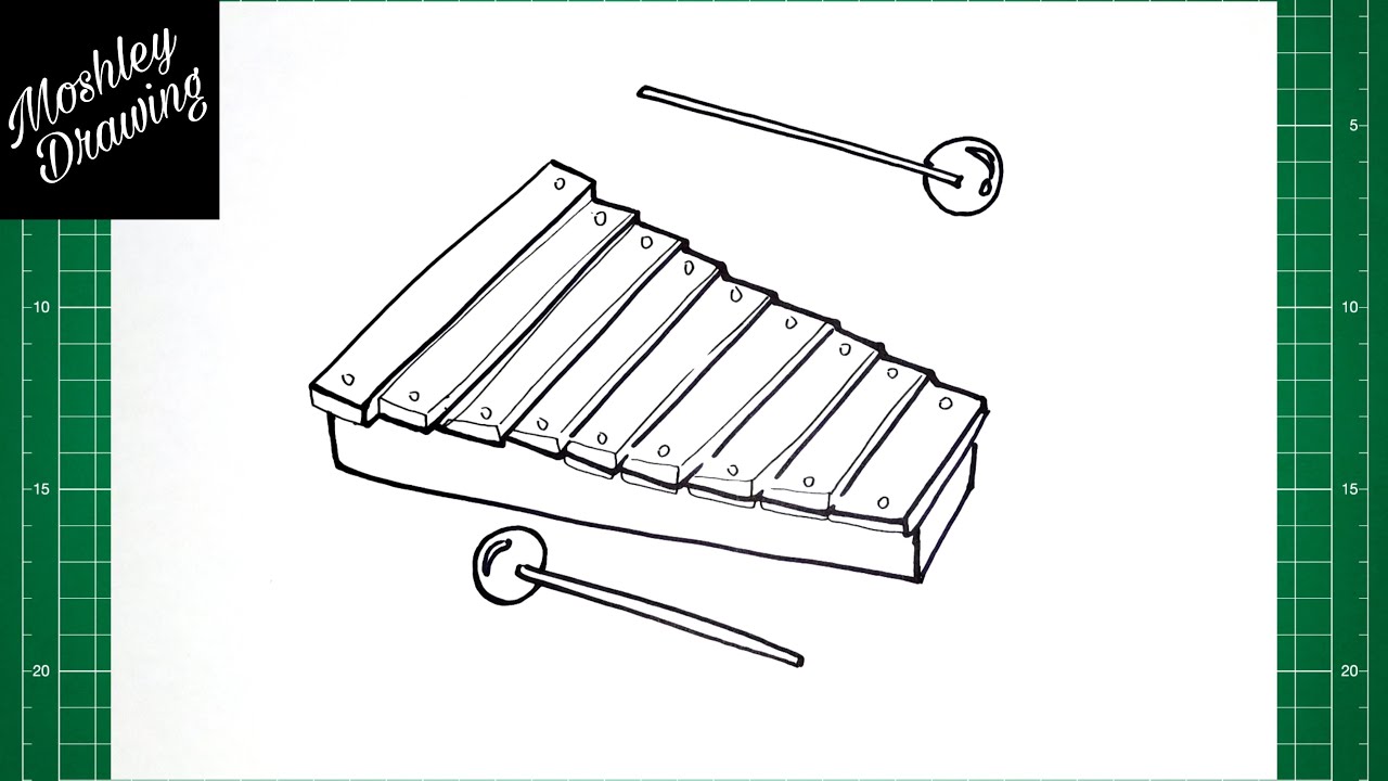 How to Draw a Xylophone Step by Step