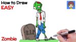 How to Draw a Zombie Easy Step by Step - Halloween Drawing