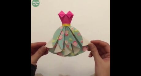 How to Make Origami Paper Dress | Paper Frock Craft | Easy Craft | DIY Crafts | Shorts