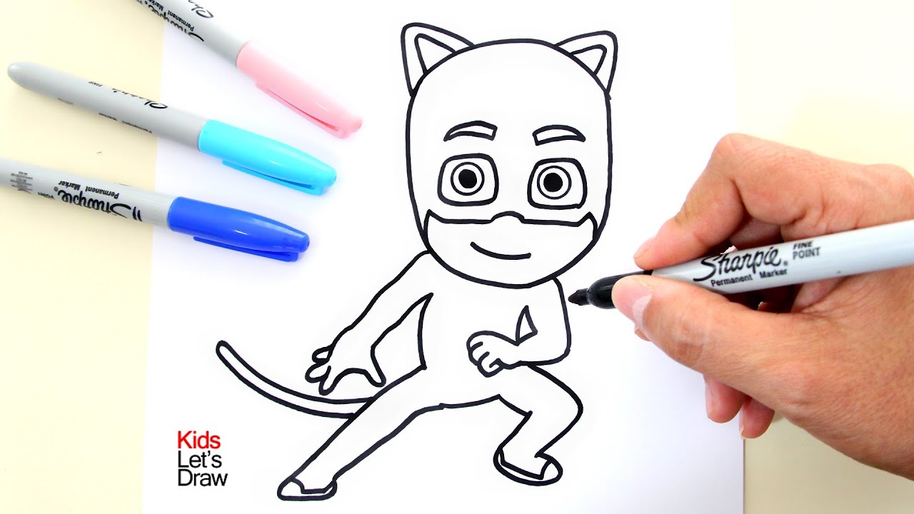 How to draw CATBOY (PJ Masks) Cómo dibujar a GATUNO (Héroes en Pijamas)